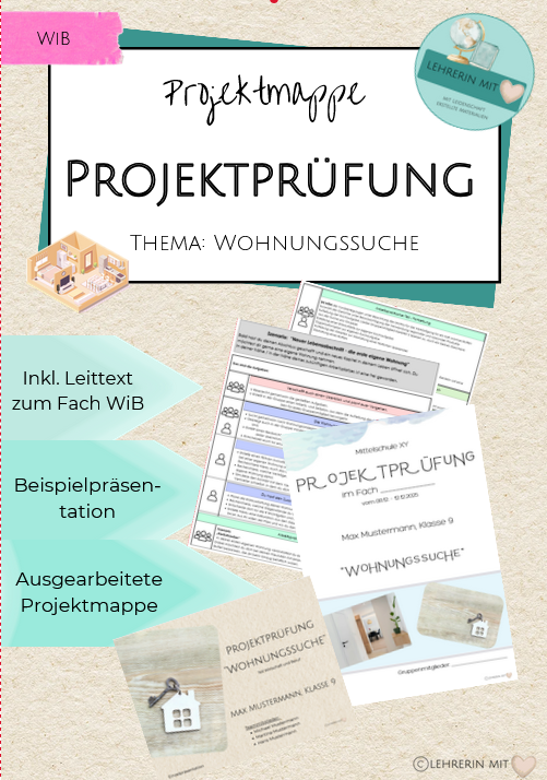 bundle projektmappe projektprüfung wohnung 9. klasse